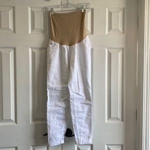 Maternity White Cropped Jeans